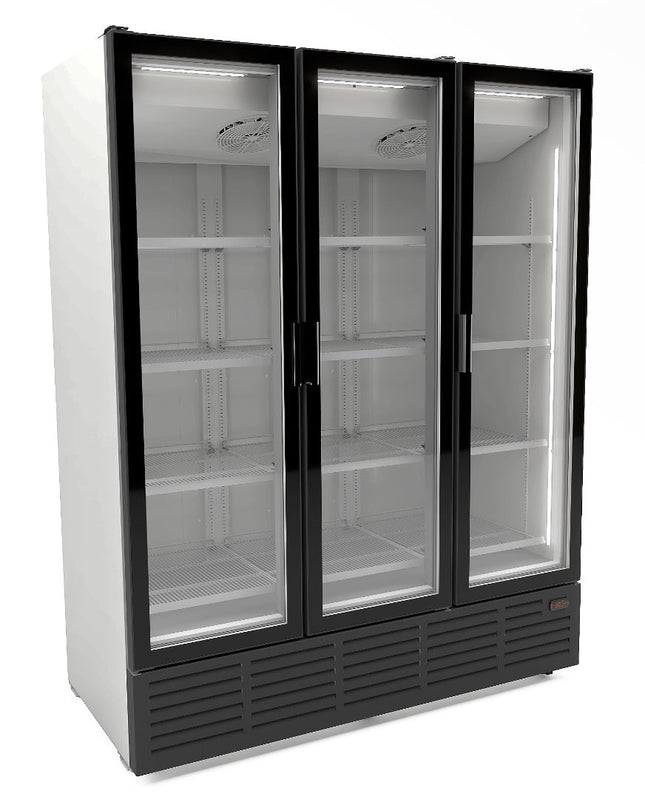 Køleskab 3 glasdøre - HVID 9002