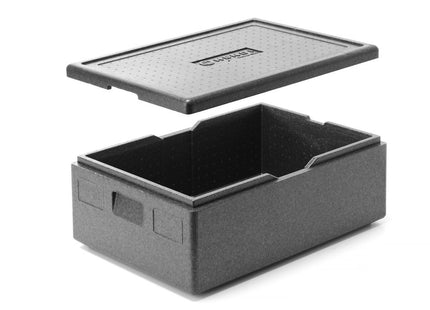 Isolerende transportkasse, HENDI, Kitchen Line, GN 1/1, 80L, Sort, 685x485x(H)360mm