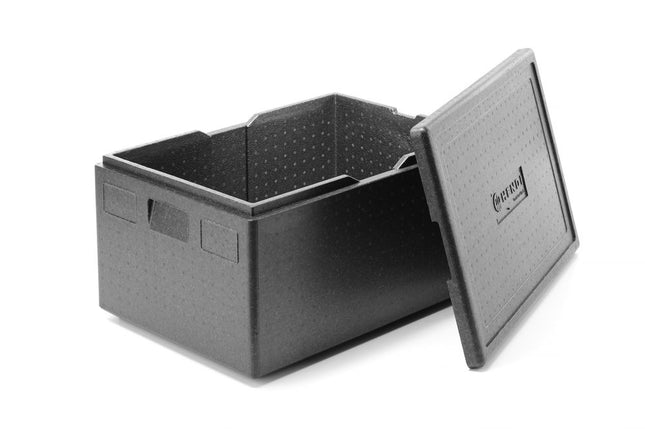 Isolerende transportkasse, HENDI, Kitchen Line, GN 1/1, 80L, Sort, 685x485x(H)360mm