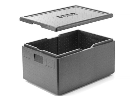 Isolerende transportkasse, HENDI, Kitchen Line, GN 1/1, 80L, Sort, 685x485x(H)360mm