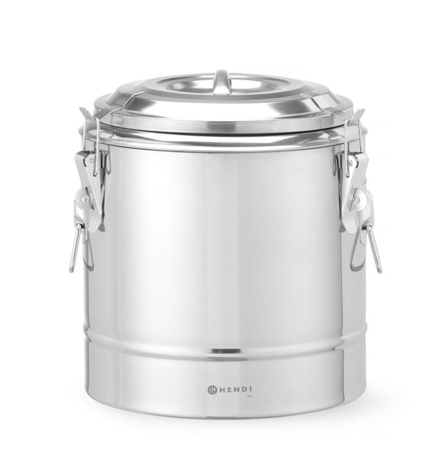 Isoleret transportbeholder, HENDI, Kitchen Line, 11L, Sølv, ⌀300x(H)345mm