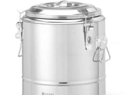 Isoleret transportbeholder, HENDI, Kitchen Line, 36L, Sølv, ⌀400x(H)500mm