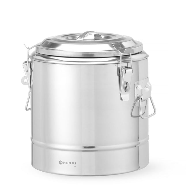 Isoleret transportbeholder, HENDI, Kitchen Line, 11L, Sølv, ⌀300x(H)345mm