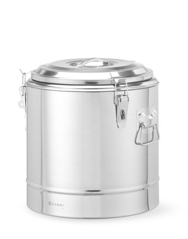 Isoleret transportbeholder, HENDI, Kitchen Line, 19L, Sølv, ⌀350x(H)400mm