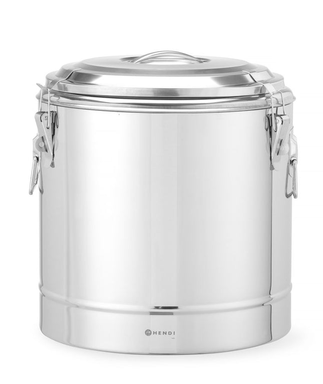 Isoleret transportbeholder, HENDI, Kitchen Line, 31L, Sølv, ⌀400x(H)445mm