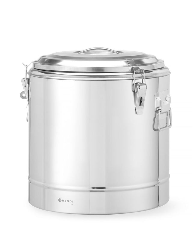 Isoleret transportbeholder, HENDI, Kitchen Line, 31L, Sølv, ⌀400x(H)445mm