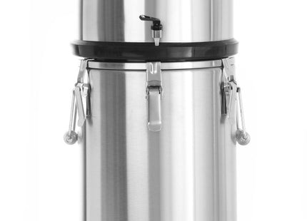 Isoleret transportbeholder – med tappehane, HENDI, Profi Line, 20L, Sølv, ⌀330x(H)360mm