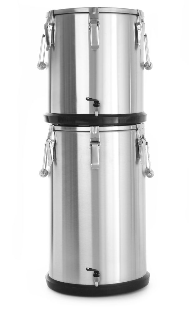Isoleret transportbeholder – med tappehane, HENDI, Profi Line, 20L, Sølv, ⌀330x(H)360mm