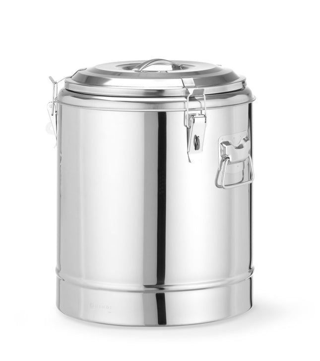 Isoleret transportbeholder, HENDI, Kitchen Line, 23L, Sølv, ⌀350x(H)440mm