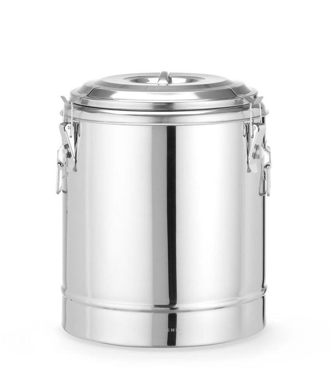 Isoleret transportbeholder, HENDI, Kitchen Line, 23L, Sølv, ⌀350x(H)440mm