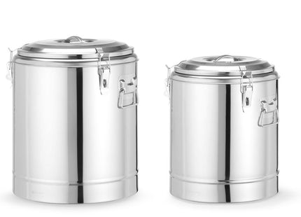 Isoleret transportbeholder, HENDI, Kitchen Line, 36L, Sølv, ⌀400x(H)500mm