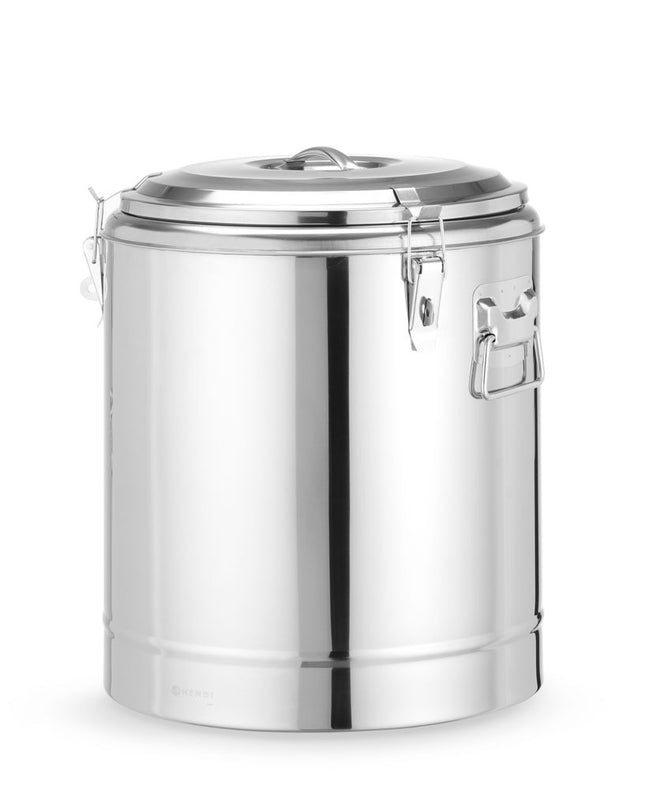 Isoleret transportbeholder, HENDI, Kitchen Line, 36L, Sølv, ⌀400x(H)500mm