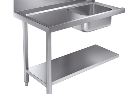 Indløbsbord - bundhylde - venstre - 1200 mm - til 7082.0070 / 7082.0075