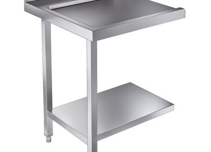 Udløbsbord med bundhylde - venstre - 700 mm - til 7082.0070 / 7082.0075