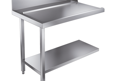 Udløbsbord med bundhylde - venstre - 1100 mm - til 7082.0070 / 7082.0075