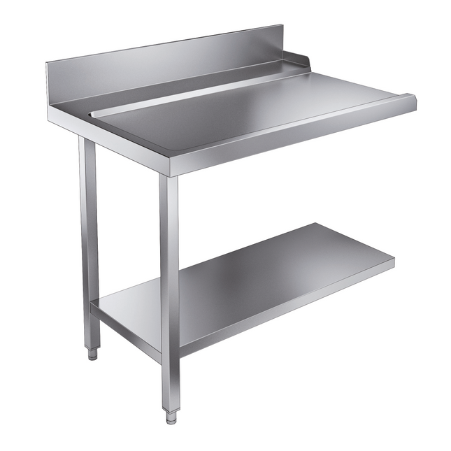Udløbsbord med bundhylde - venstre - 1100 mm - til 7082.0070 / 7082.0075