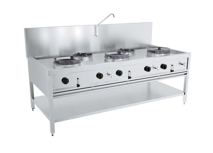 GAS WOK bord 3X17KW + 2X9KW