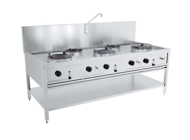 GAS WOK bord 3X17KW + 2X9KW