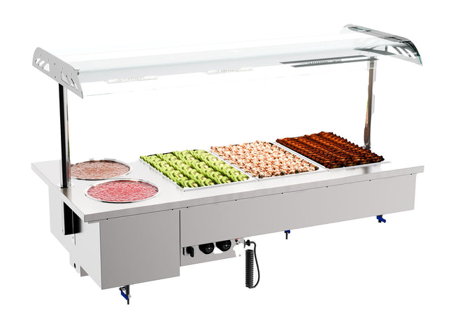 Drop-in bain-marie enhed med skåle 3/1