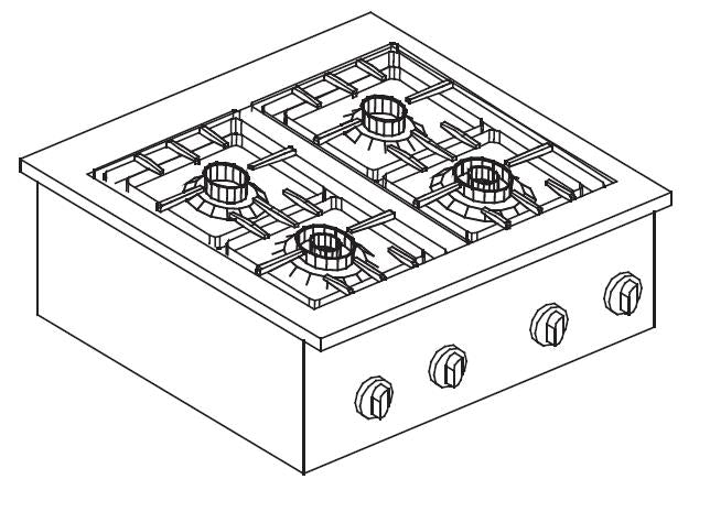 Komfur - gas 4 BU. 14KW