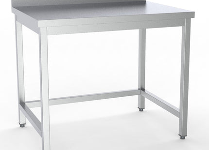 Arbejdsbord med åbent understel og bagkant – fladpakket – 700 × 800 mm