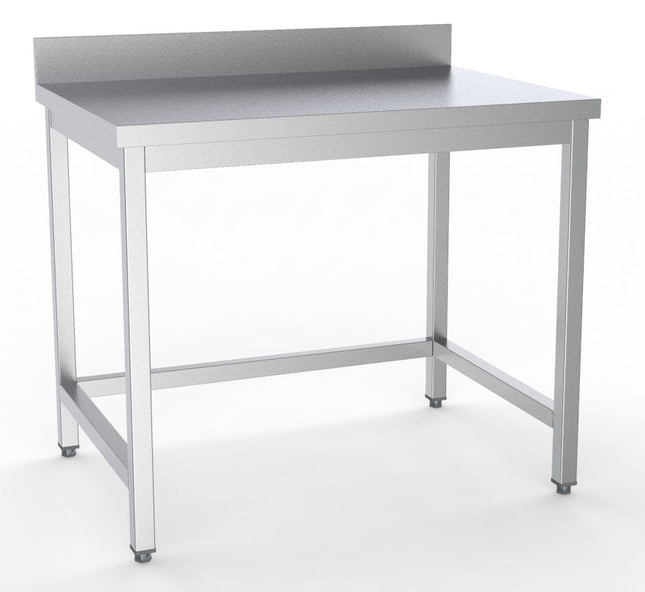 Arbejdsbord med åbent understel og bagkant – fladpakket – 700 × 800 mm