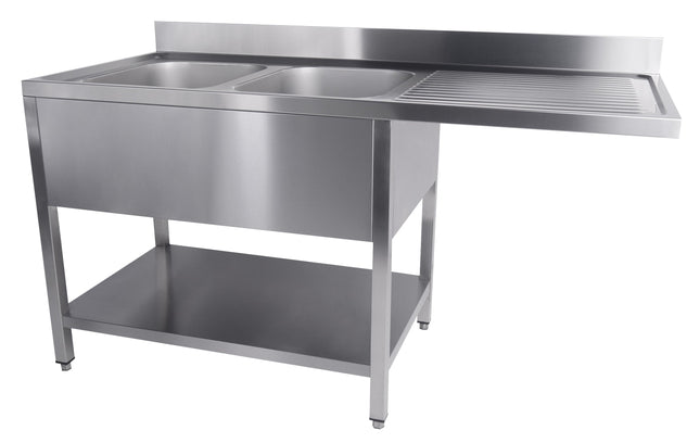Bord til opvaskemaskine - med hylde - 700 x 1600 mm