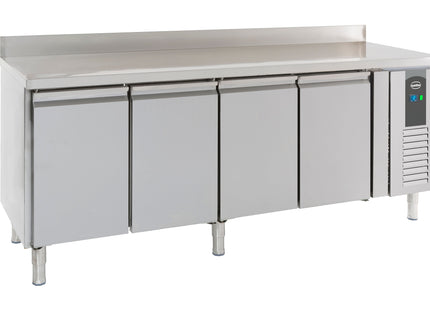 Kølebord - 4 låger - Opstand - Mål: 2230 x 700 x 850 mm