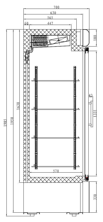 Displayfryser - 2 låger - 920 liter