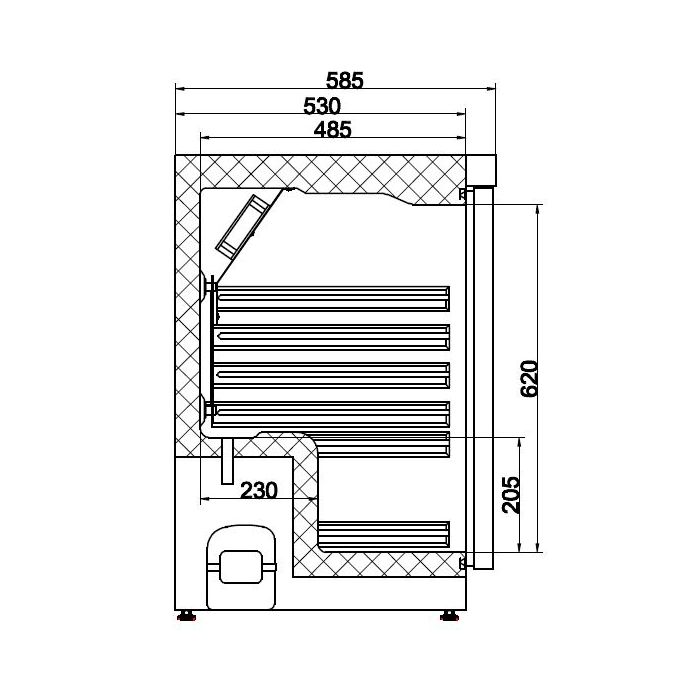 Køleskab - Rustfrit stål - 1 dør - 130 liter