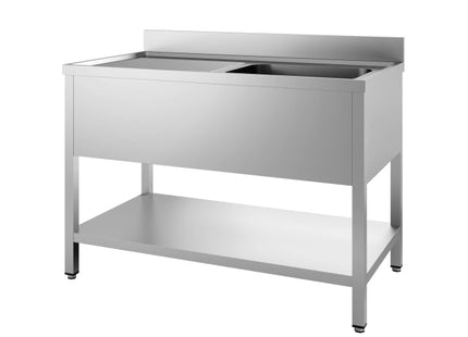 Bord med 2 vaske - midt - 700 x 2400 mm (flat packed)