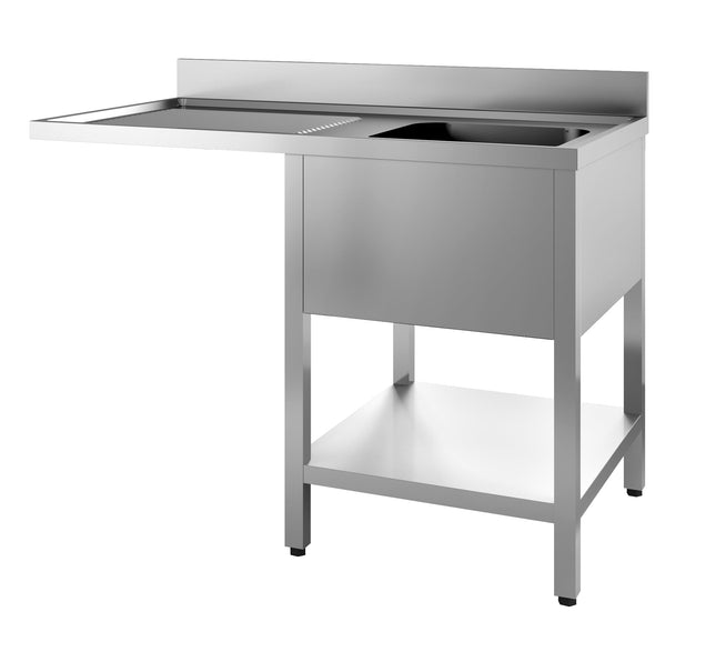 Bord til opvaskemaskine - med hylde - 700 x 1200 mm