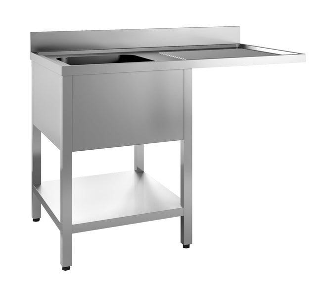 Bord til opvaskemaskine - med hylde - 700 x 1400 mm