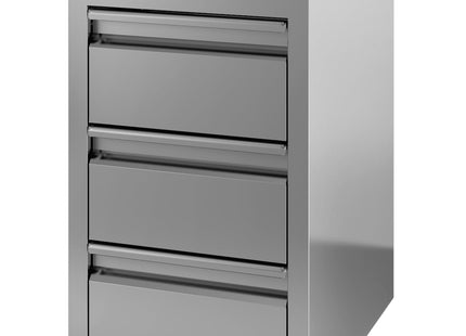 Arbejdsbord i rustfrit stål med skuffer 700 x 600 mm (med opstand)