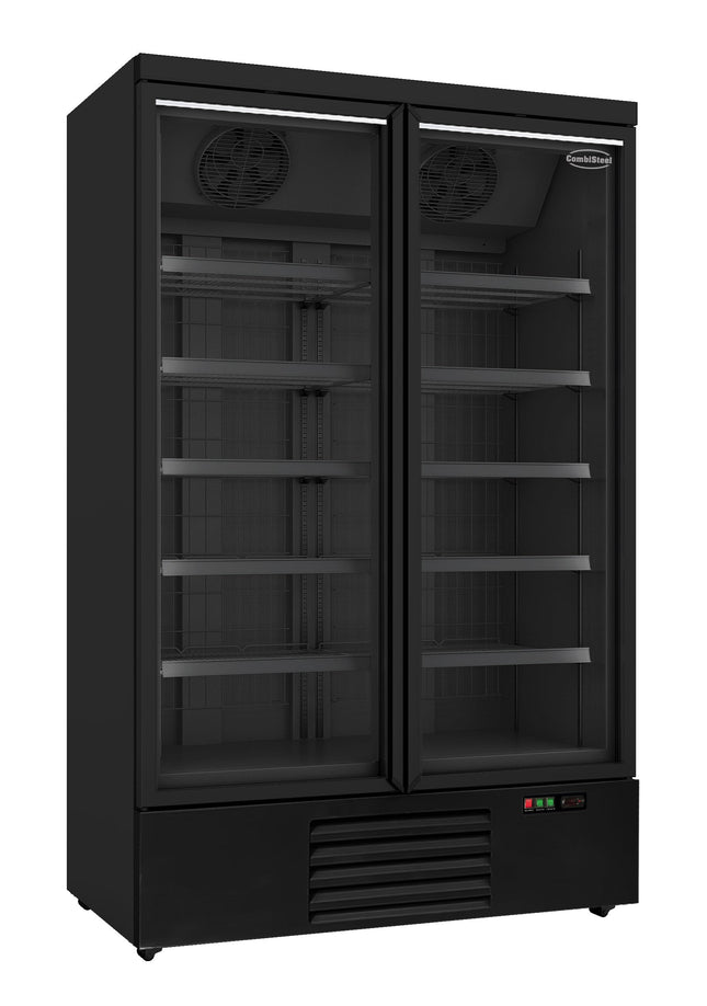 Fryse 2 glasdører sort JDE-1000F bl