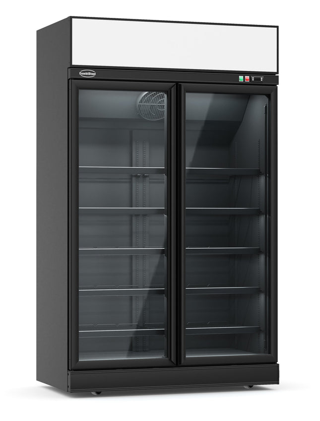 Fryse 2 glasdører sort INS-1000F bl