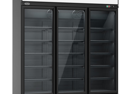 Fryse 3 glasdører sort INS-1530F bl