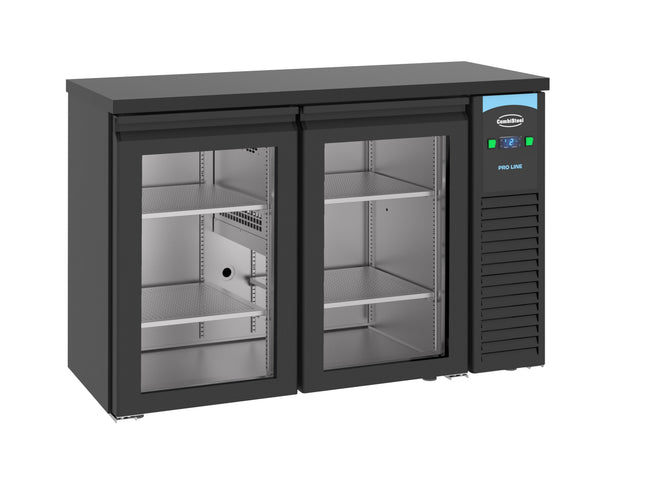 Barcooler sort 2 glasdører