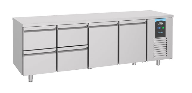 Kølebord - 2 døre og 4 skuffer - 700 x 2330 mm (Energy Line)