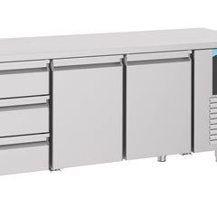 Kølebord - 2 døre og 3 skuffer - 700 x 1865 mm (Energy Line)