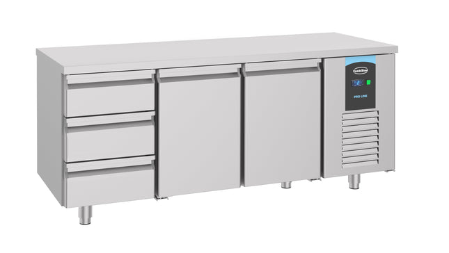 Kølebord - 2 døre og 3 skuffer - 700 x 1865 mm (Energy Line)