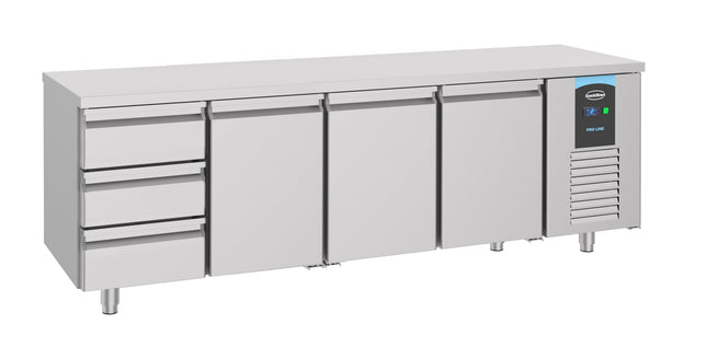 Kølebord - 3 døre og 3 skuffer - 700 x 2330 mm (Energy Line)