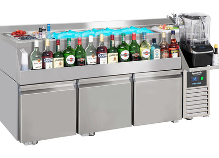 Kølebord 3 DØRE MED COCKTAIL BAR STATION