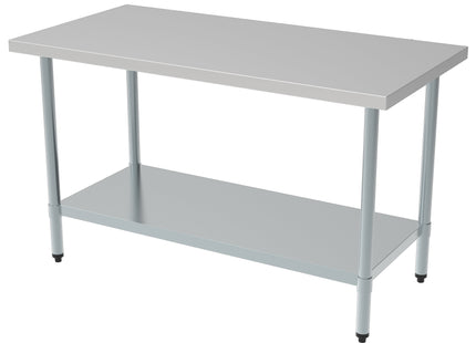 Arbejdsbord med bundhylde – fladpakket – 700 × 1.400 mm