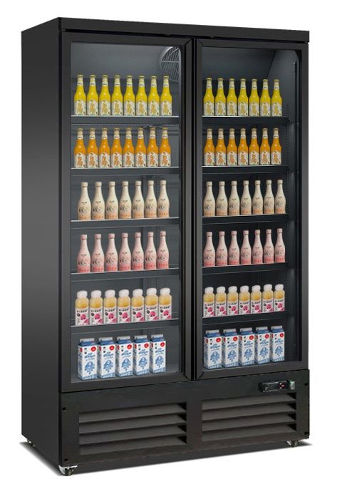 Køleskab 2 glasdører sort CEB-1200R bl