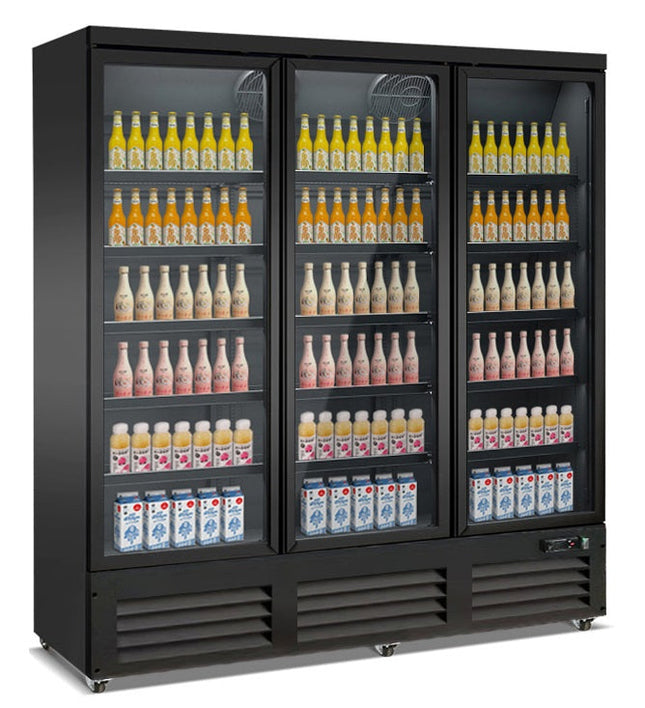 Køleskab 3 glasdøre SORT CEB-1600R BL