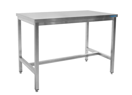 Rustfrit stål bord, uden underhylde - 600 mm dybde, 2000 mm