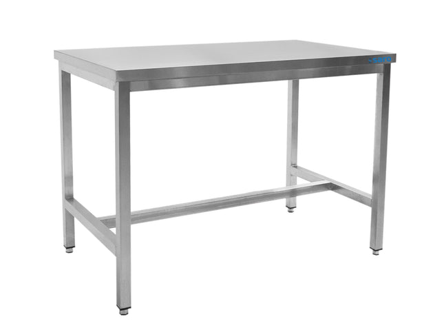 Rustfrit stål bord, uden underhylde - 600 mm dybde, 600 mm