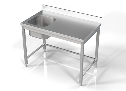 Bord med 1 vask - venstre - 700 x 1200 mm