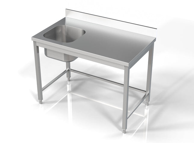 Bord med 1 vask - venstre - 700 x 1200 mm